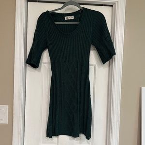 Green sweater dress